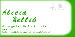 alicia mellik business card